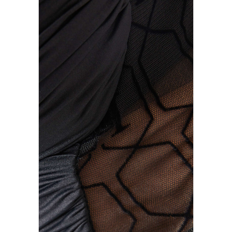 Elisabetta Franchi - Flock-print Bustier Bodysuit in Lycra