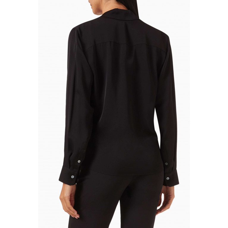 Theory - Wrap Blouse in Silk-georgette Black