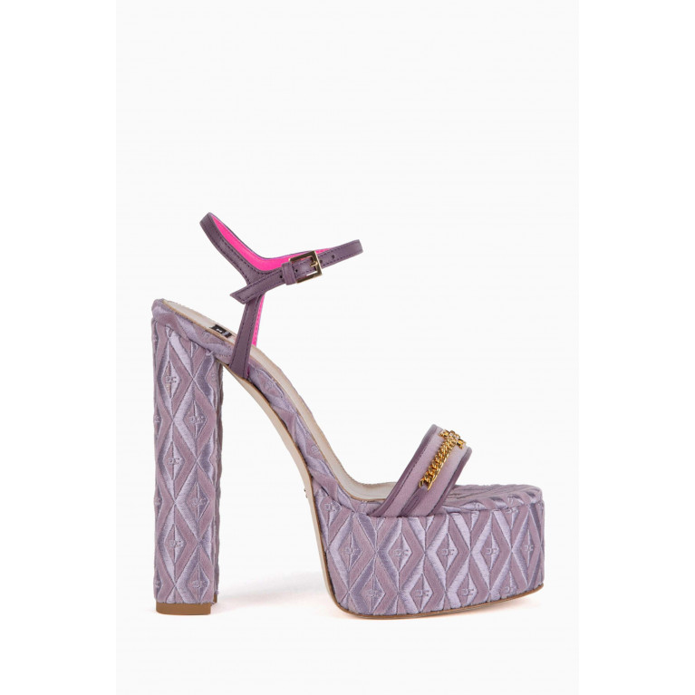 Elisabetta Franchi - Platform Sandals in Velvet Purple