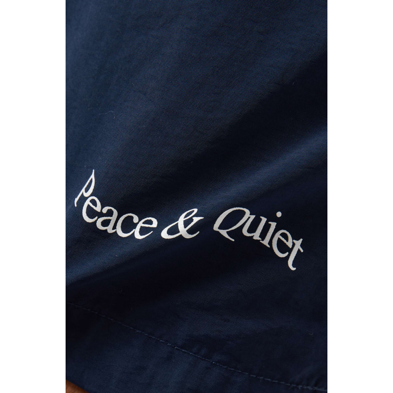 Museum of Peace & Quiet - Wordmark Shorts in Nylon Blue