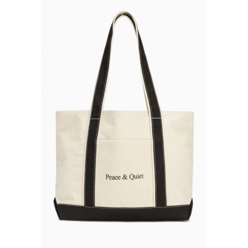 Museum of Peace & Quiet - Classic Wordmark Tote Bag in Cotton Canvas Black