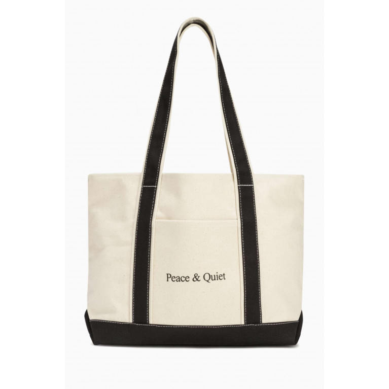 Museum of Peace & Quiet - Classic Wordmark Tote Bag in Cotton Canvas Black