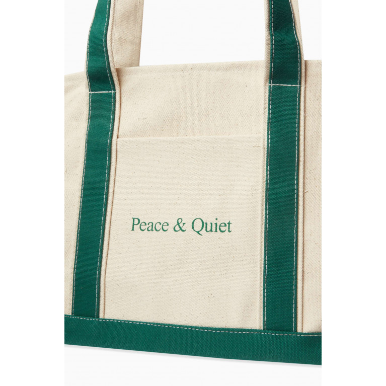 Museum of Peace & Quiet - Classic Wordmark Tote Bag in Cotton Canvas Green