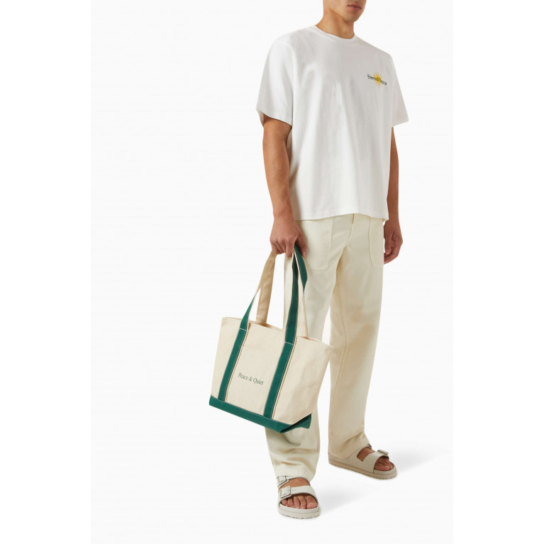 Museum of Peace & Quiet - Classic Wordmark Tote Bag in Cotton Canvas Green