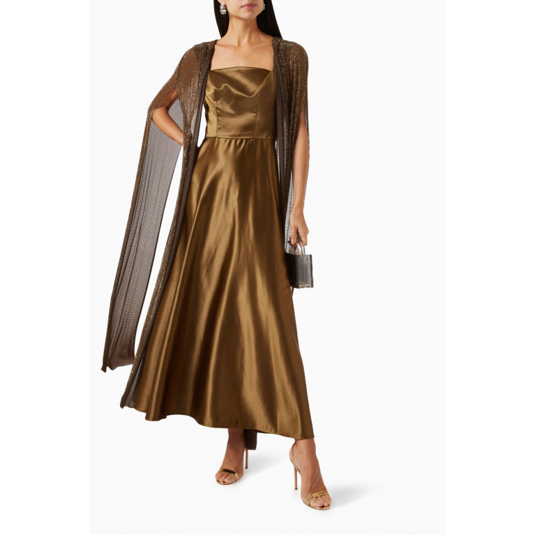 Nishida Shaheen - Halime Maxi Dress in Silk & Crystal Mesh
