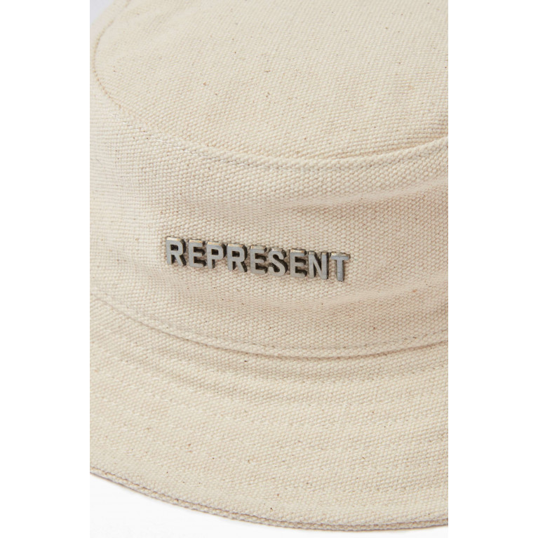 Represent - Logo Bucket Hat in Canvas Neutral
