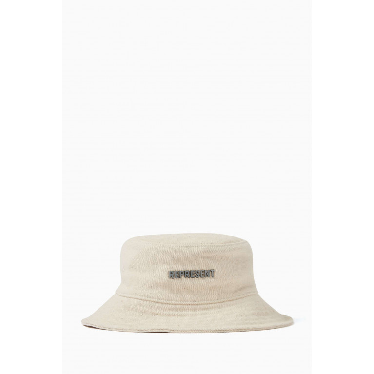 Represent - Logo Bucket Hat in Canvas Neutral