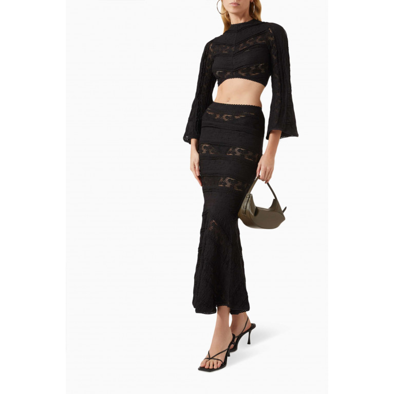 Charo Ruiz - Yam Cropped Top in Cotton & Lace