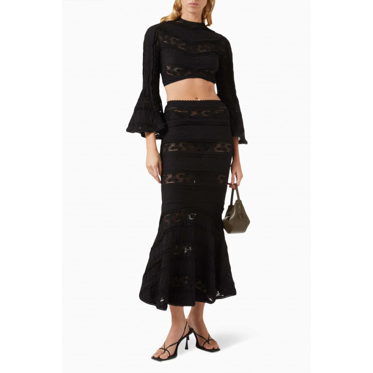 Charo Ruiz - Shir Maxi Skirt in Lace Black