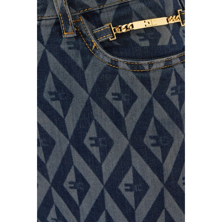 Elisabetta Franchi - Diamond-print Skinny Jeans in Denim