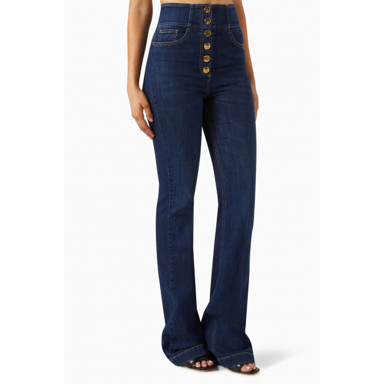 Elisabetta Franchi - Palazzo High-waisted Jeans in Denim
