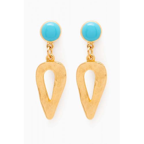 Susan Caplan - Rediscovered 1980s Faux Turquoise Earrings