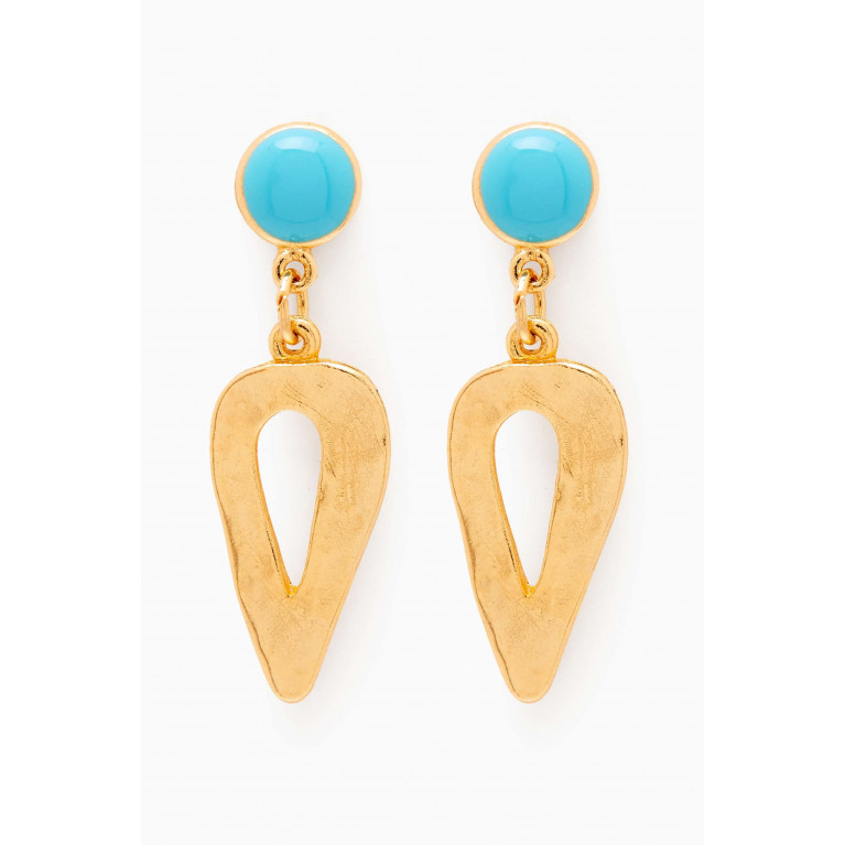 Susan Caplan - Rediscovered 1980s Faux Turquoise Earrings