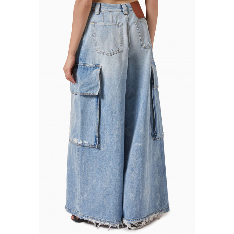 Palm Angels - Wide Parachute Jeans in Denim