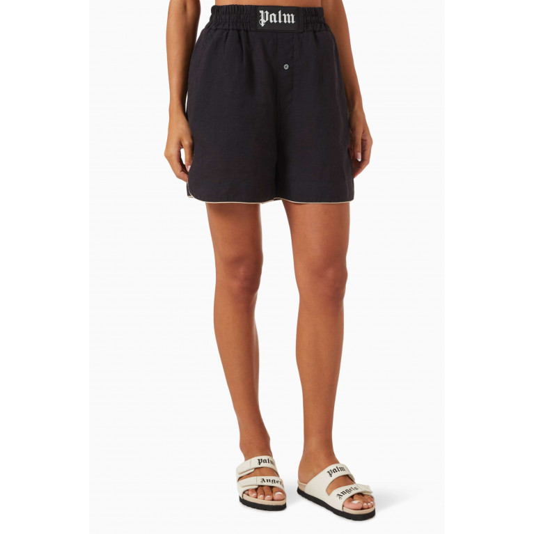 Palm Angels - Logo patch Boxer Shorts in Linen