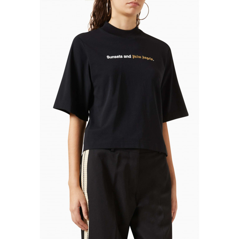 Palm Angels - Sunsets Logo T-shirt in Cotton-jersey