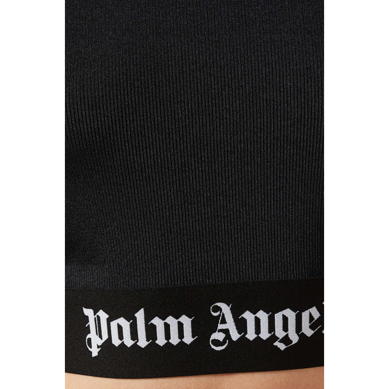 Palm Angels - Logo-tape Skin Crop T-shirt in Stretch-jersey