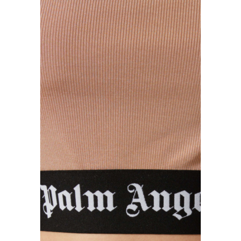 Palm Angels - Logo-tape Skin Crop T-shirt in Stretch-jersey