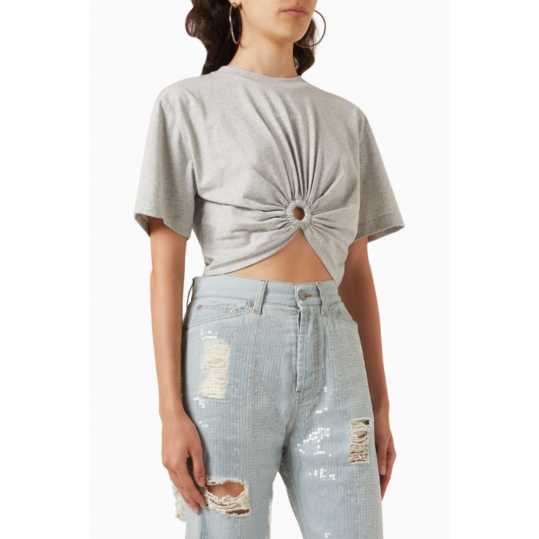 Palm Angels - Classic Logo Ring Crop T-shirt in Cotton-jersey