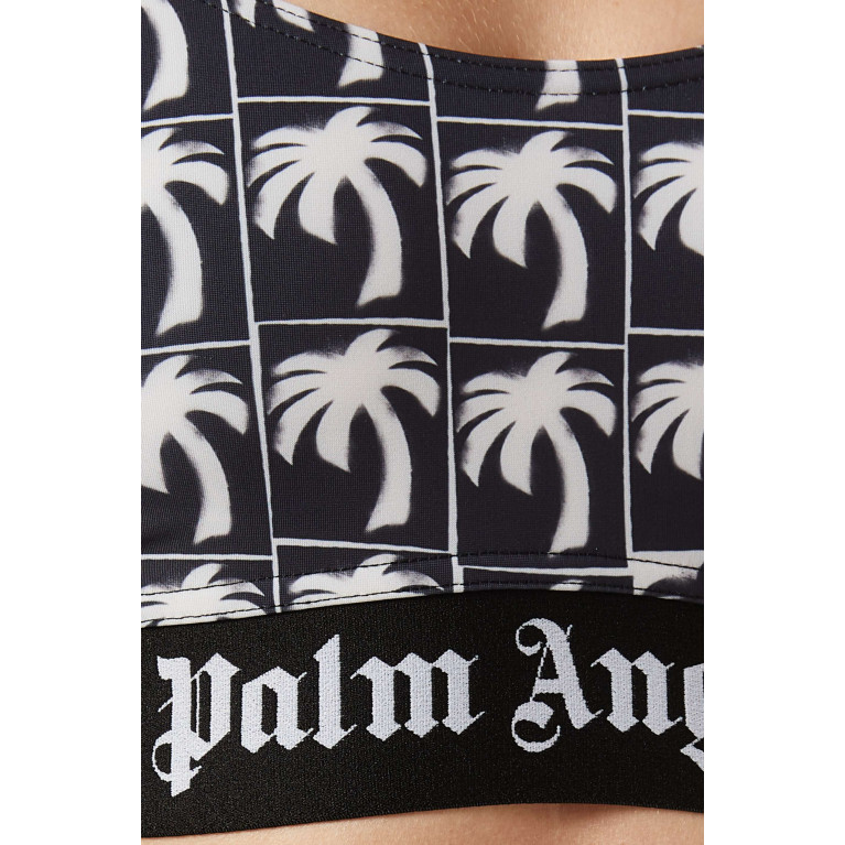 Palm Angels - All-over Palm Logo Crop Top in Stretch-jersey