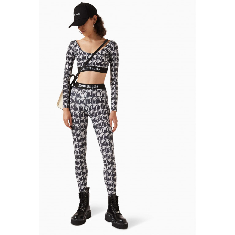 Palm Angels - All-over Palm Logo Leggings in Stretch-jersey