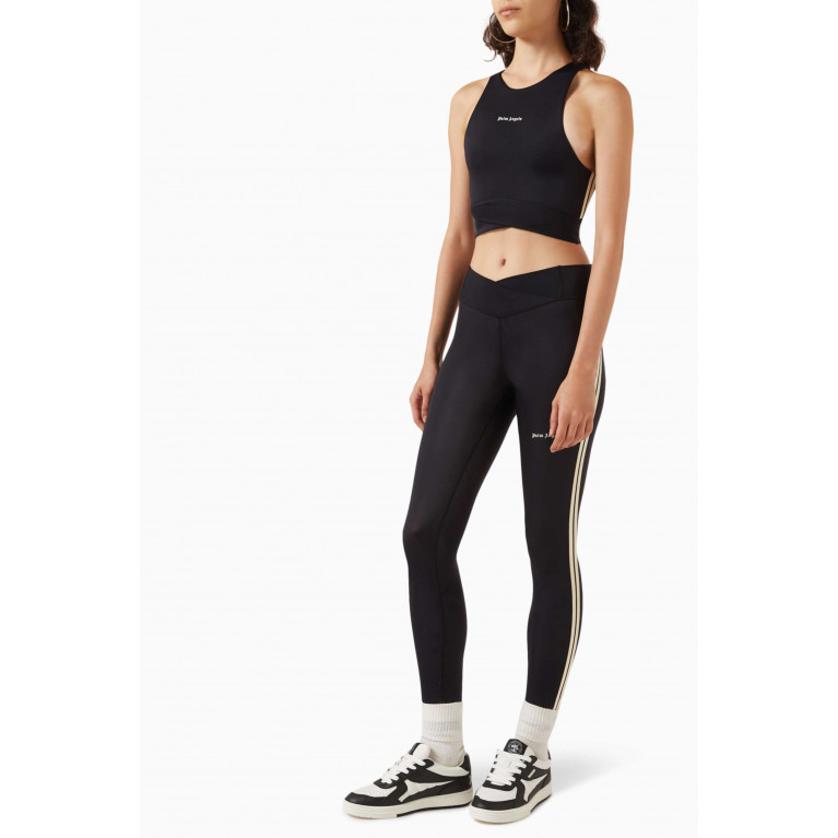 Palm Angels - Classic Logo Training Crop Top in Stretch-nylon