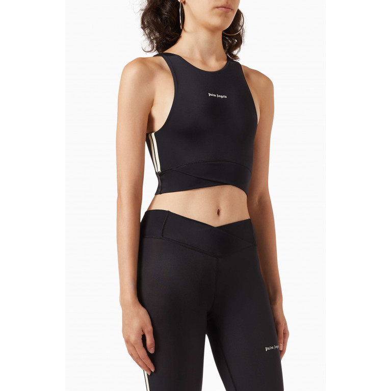Palm Angels - Classic Logo Training Crop Top in Stretch-nylon