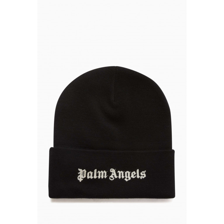 Palm Angels - Logo Embroidered Beanie in Wool