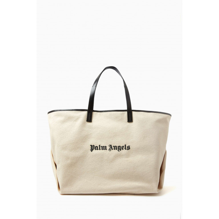 Palm Angels - Medium Logo-embroidered Tote Bag in Canvas