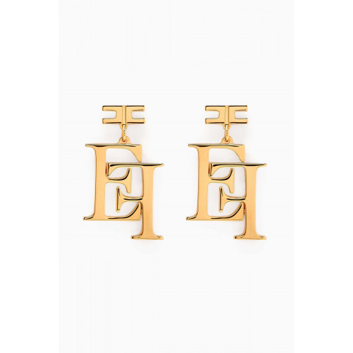 Elisabetta Franchi - Logo Lettering Earrings in Metal