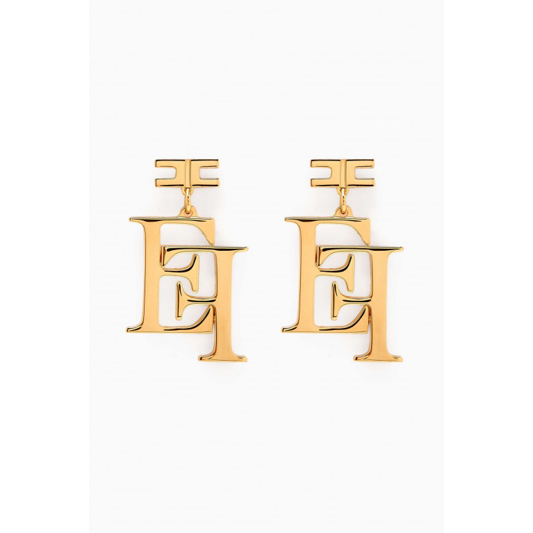 Elisabetta Franchi - Logo Lettering Earrings in Metal