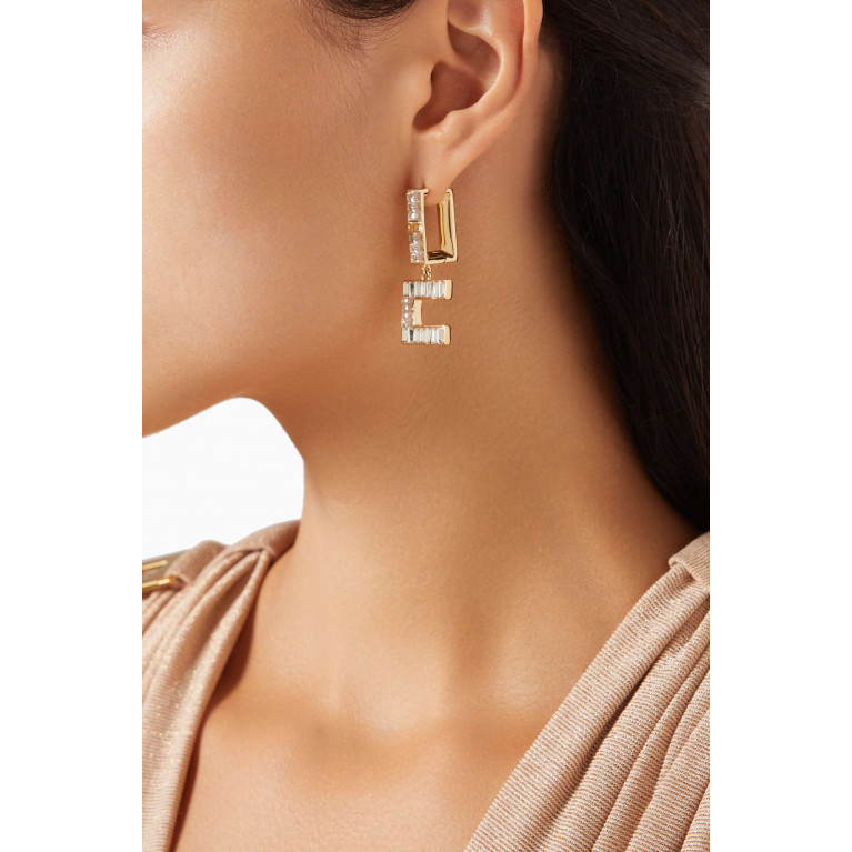 Elisabetta Franchi - Rhinestone Earrings in Metal