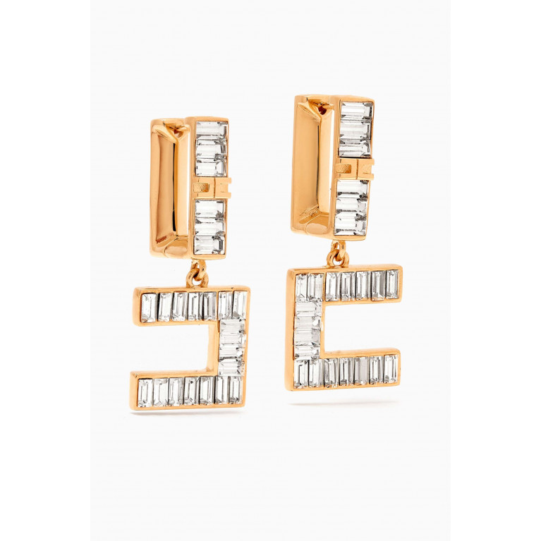 Elisabetta Franchi - Rhinestone Earrings in Metal