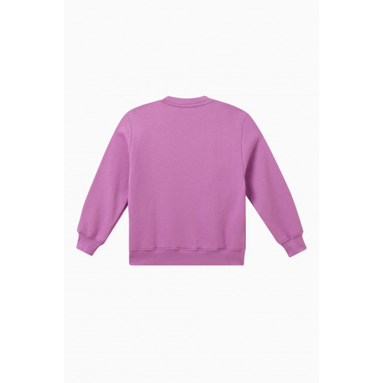 MSGM - Logo-print Sweatshirt in Cotton Purple