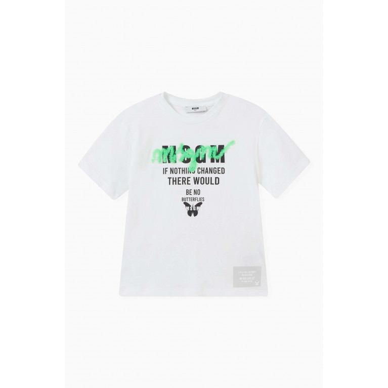 MSGM - Logo Print T-shirt in Cotton