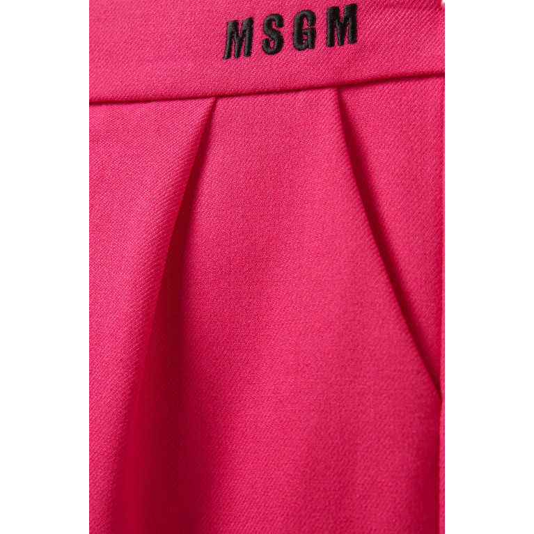 MSGM - Wide-leg Logo Trousers in Flannel