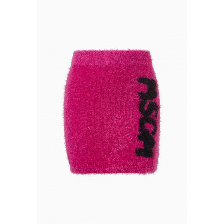 MSGM - Intarsia Logo Mini Skirt in Knit