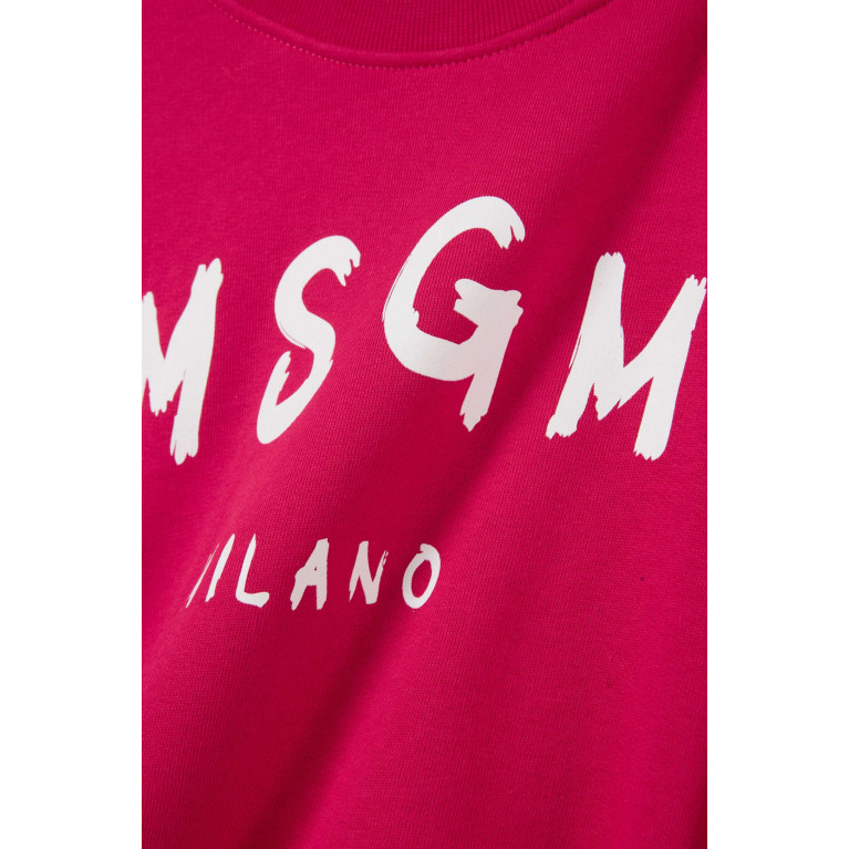 MSGM - Logo Print Dress in Cotton