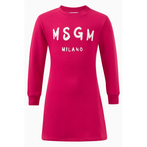 MSGM - Logo Print Dress in Cotton