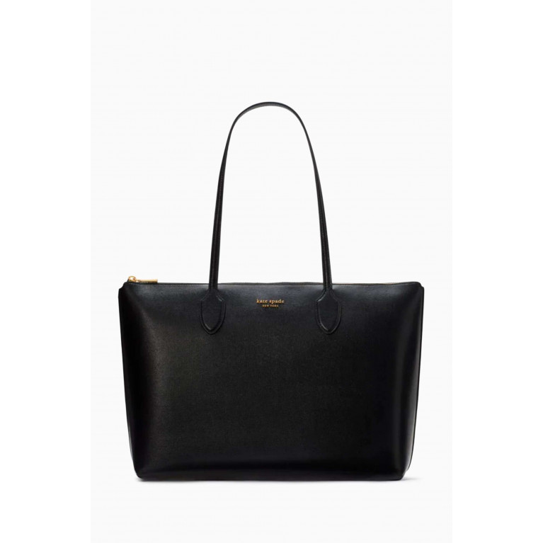 Kate Spade New York - Large All Day Zip Top Tote Bag in Leather Black