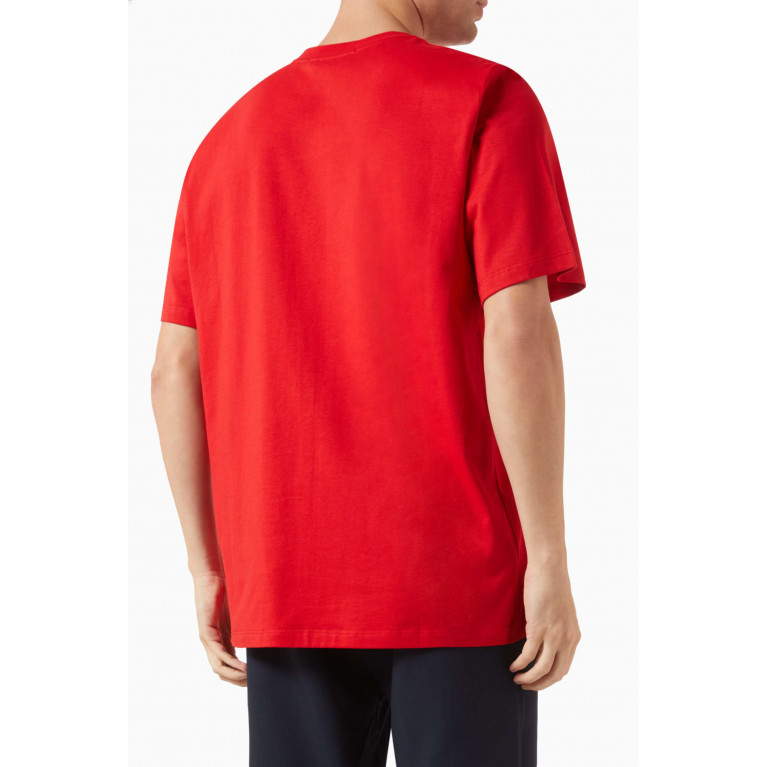 MSGM - Brushed Logo T-shirt in Cotton Red