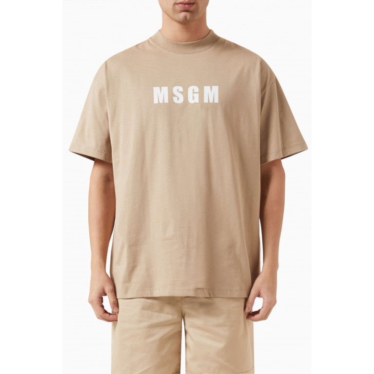 MSGM - Logo T-shirt in Cotton Neutral