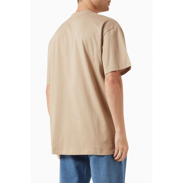 MSGM - Brushed Logo T-shirt in Cotton Neutral