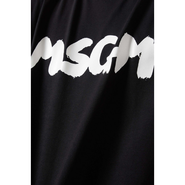 MSGM - Brushed Logo T-shirt in Cotton Black