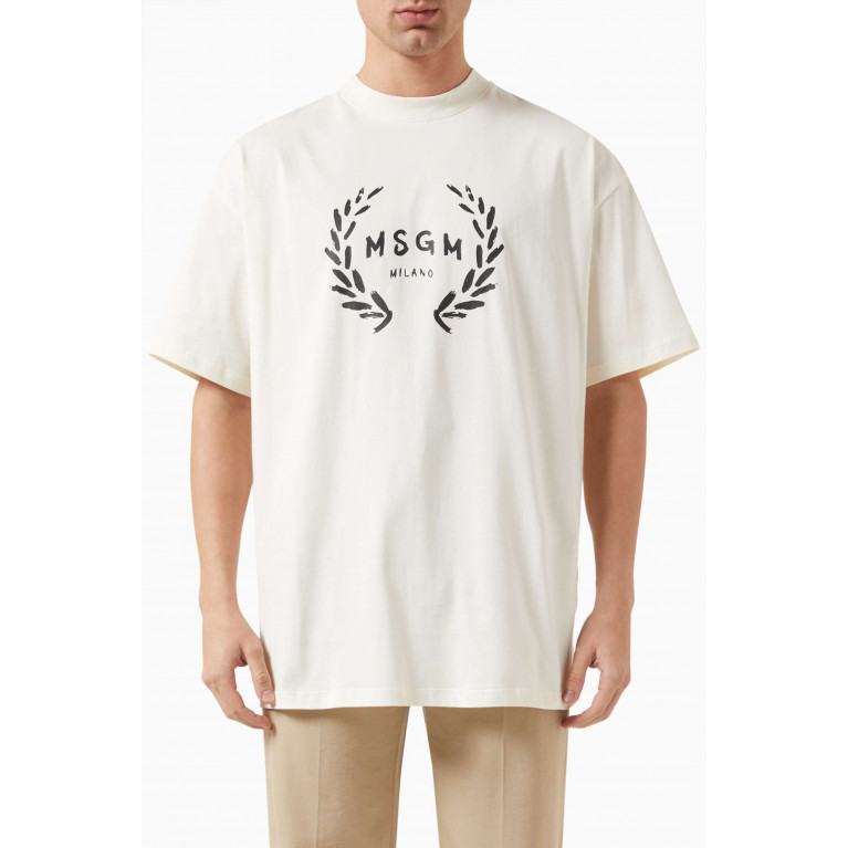 MSGM - Graphic Logo T-shirt in Cotton Neutral