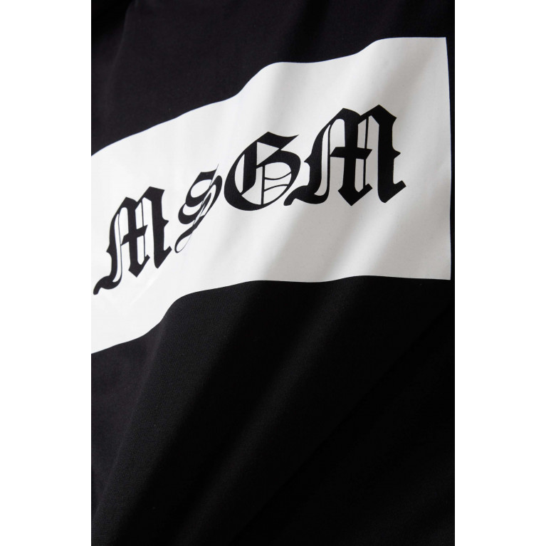 MSGM - Box Logo T-shirt in Cotton Black