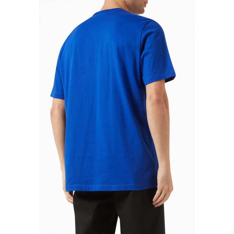 MSGM - Box Logo T-shirt in Cotton Blue