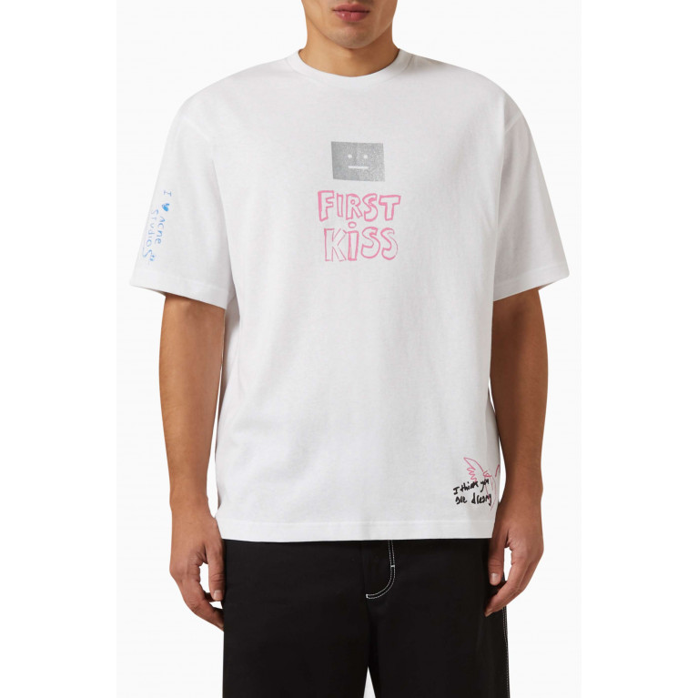 Acne Studios - Exford Scribble T-shirt in Cotton Jersey White
