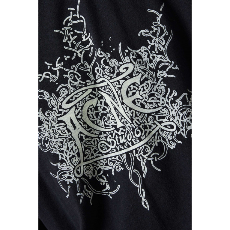 Acne Studios - Glow In The Dark Logo T-shirt in Cotton Black