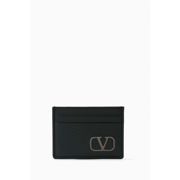Valentino Garavani - Valentino Garavani VLOGO Card Holder in Leather Black